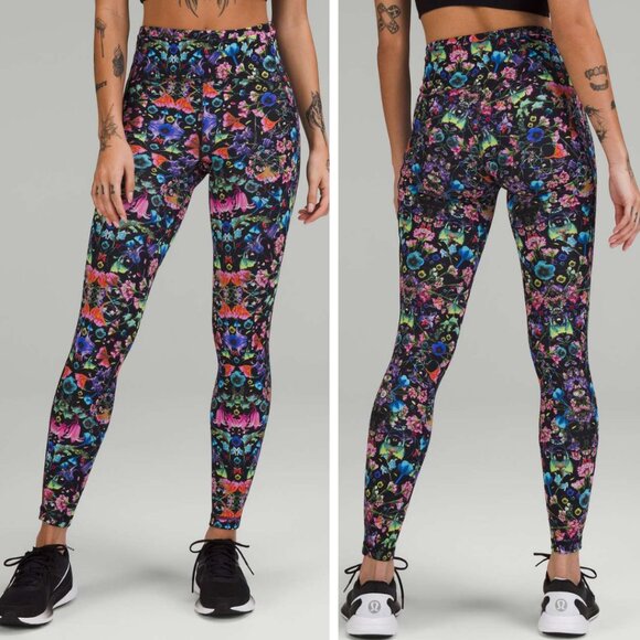 Lululemon Swift Speed High-Rise Tight 28" In Flowerscope Black Multi Size 0 - Picture 1 of 10